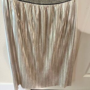 Kate Spade Gold Pleated Midi Skirt
